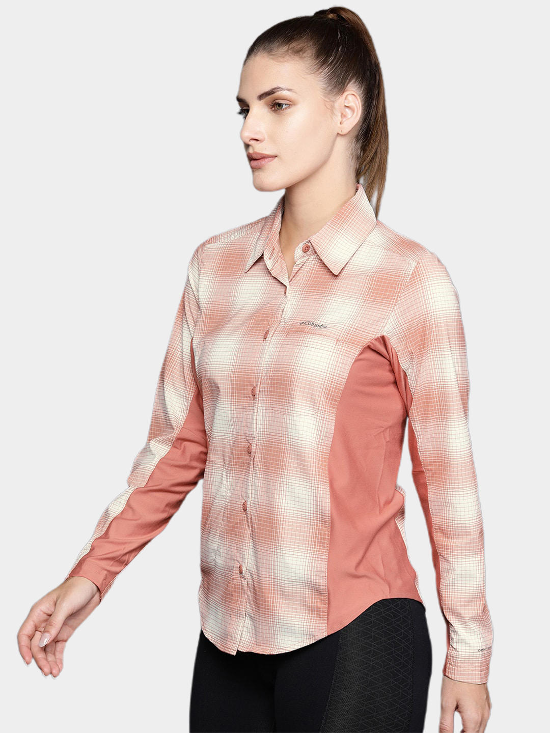 Columbia Women Red Claudia Ridge Long Sleeve Shirt