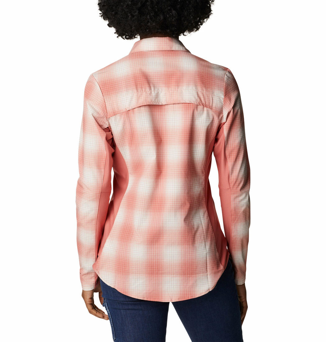 Columbia Women Red Claudia Ridge Long Sleeve Shirt