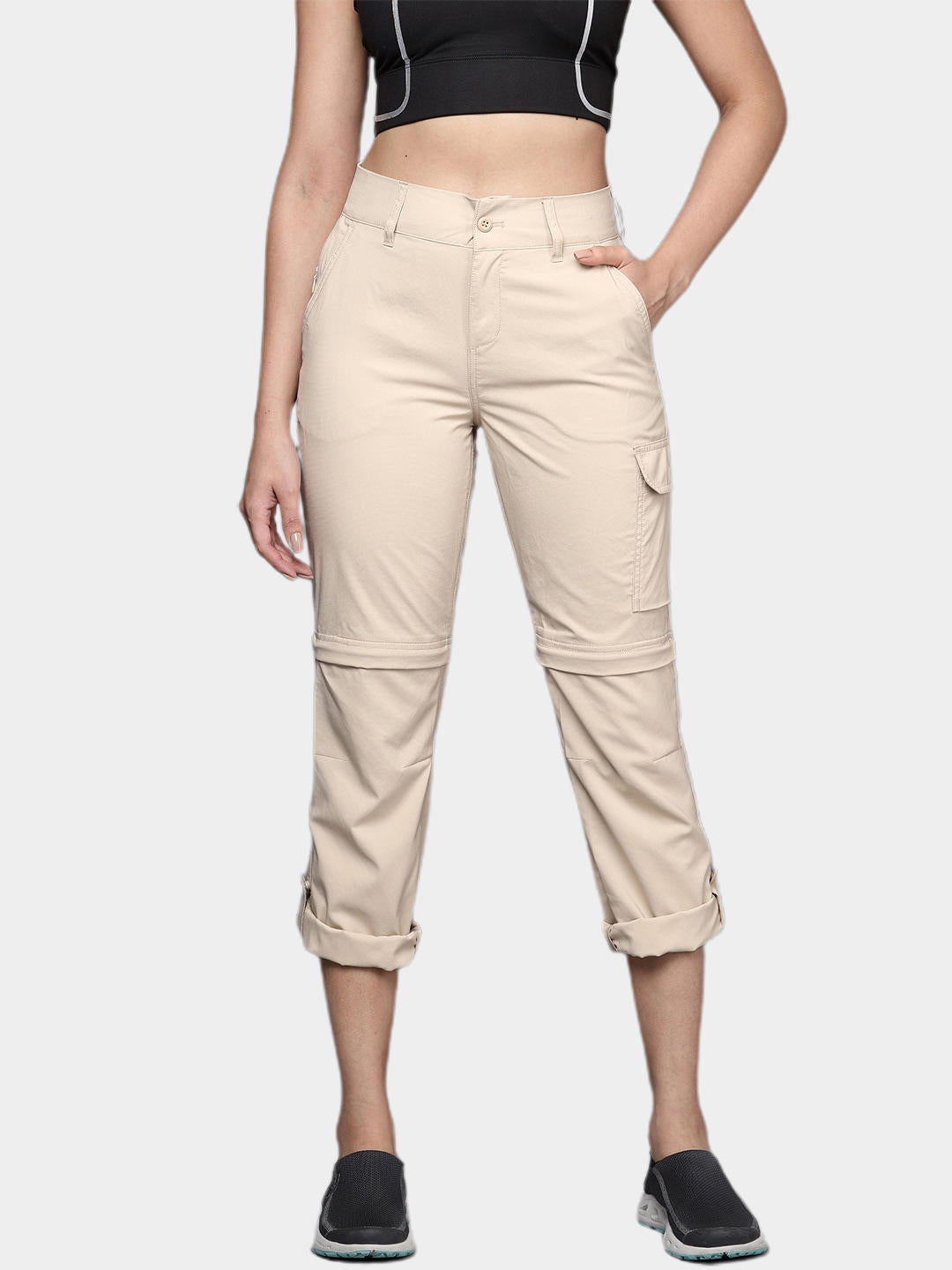 Columbia Women Beige Silver Ridge Utility Convertible Pant