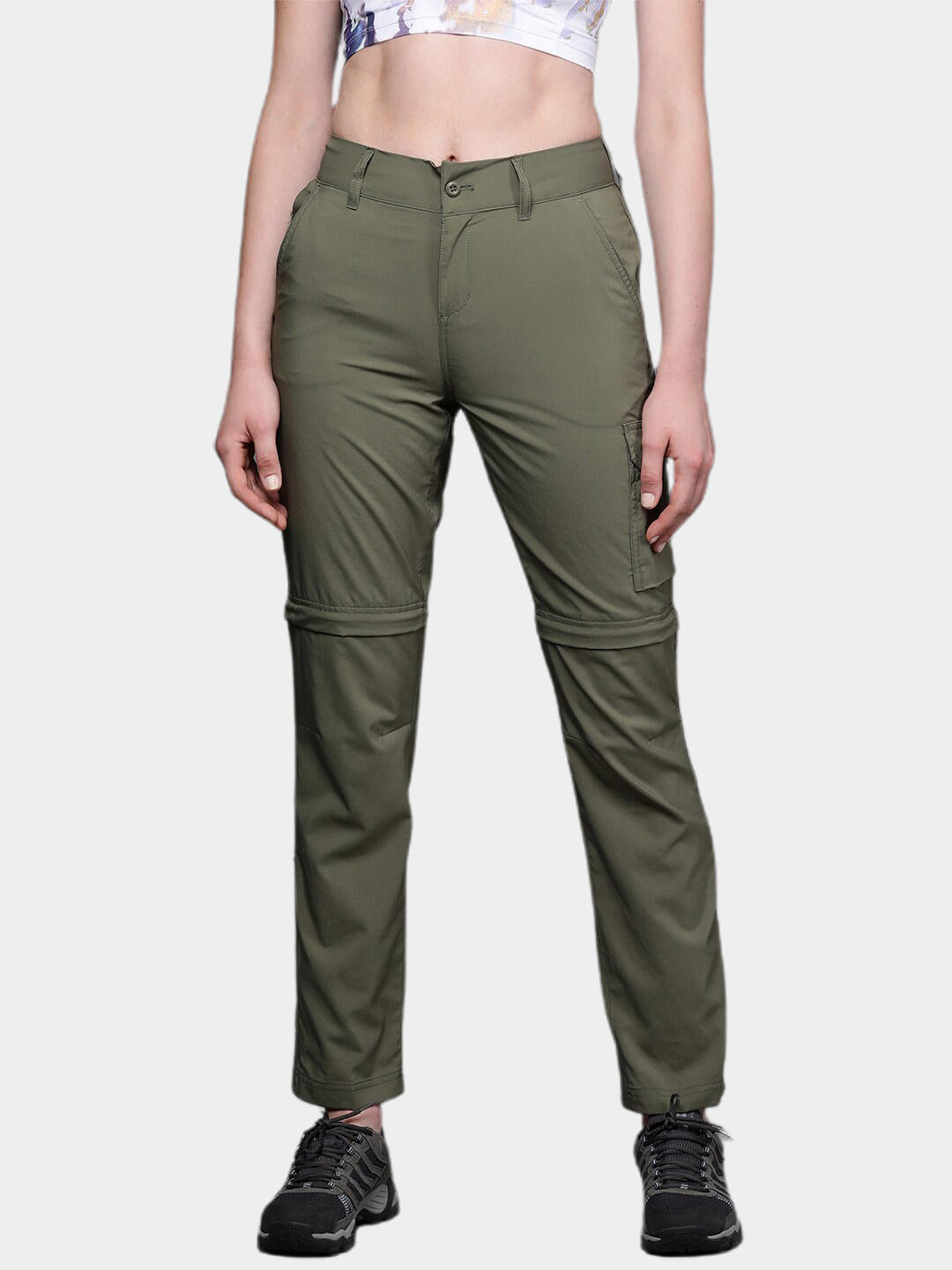 Columbia Women Green Silver Ridge Utility Convertible Pant