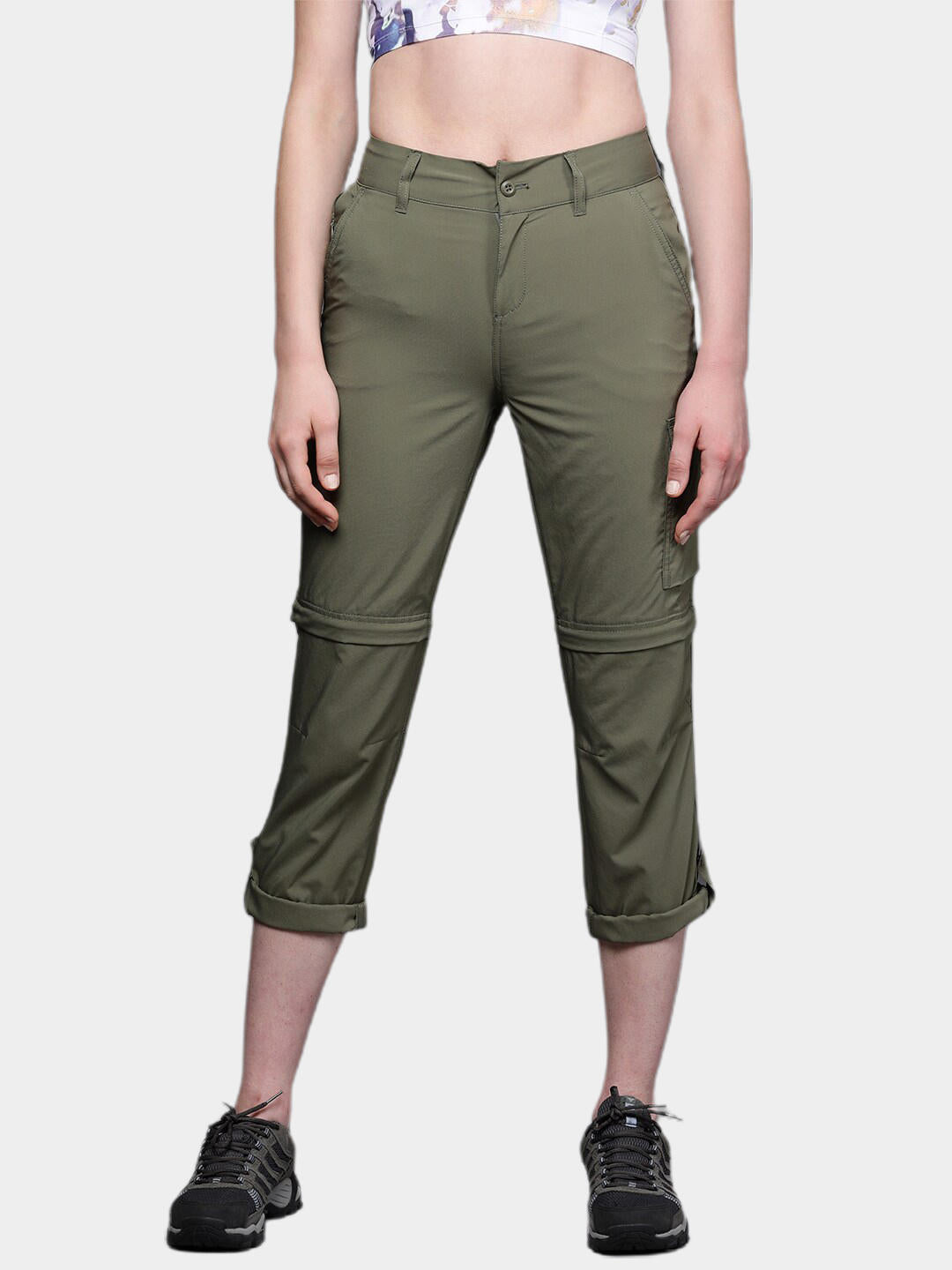 Columbia Women Green Silver Ridge Utility Convertible Pant