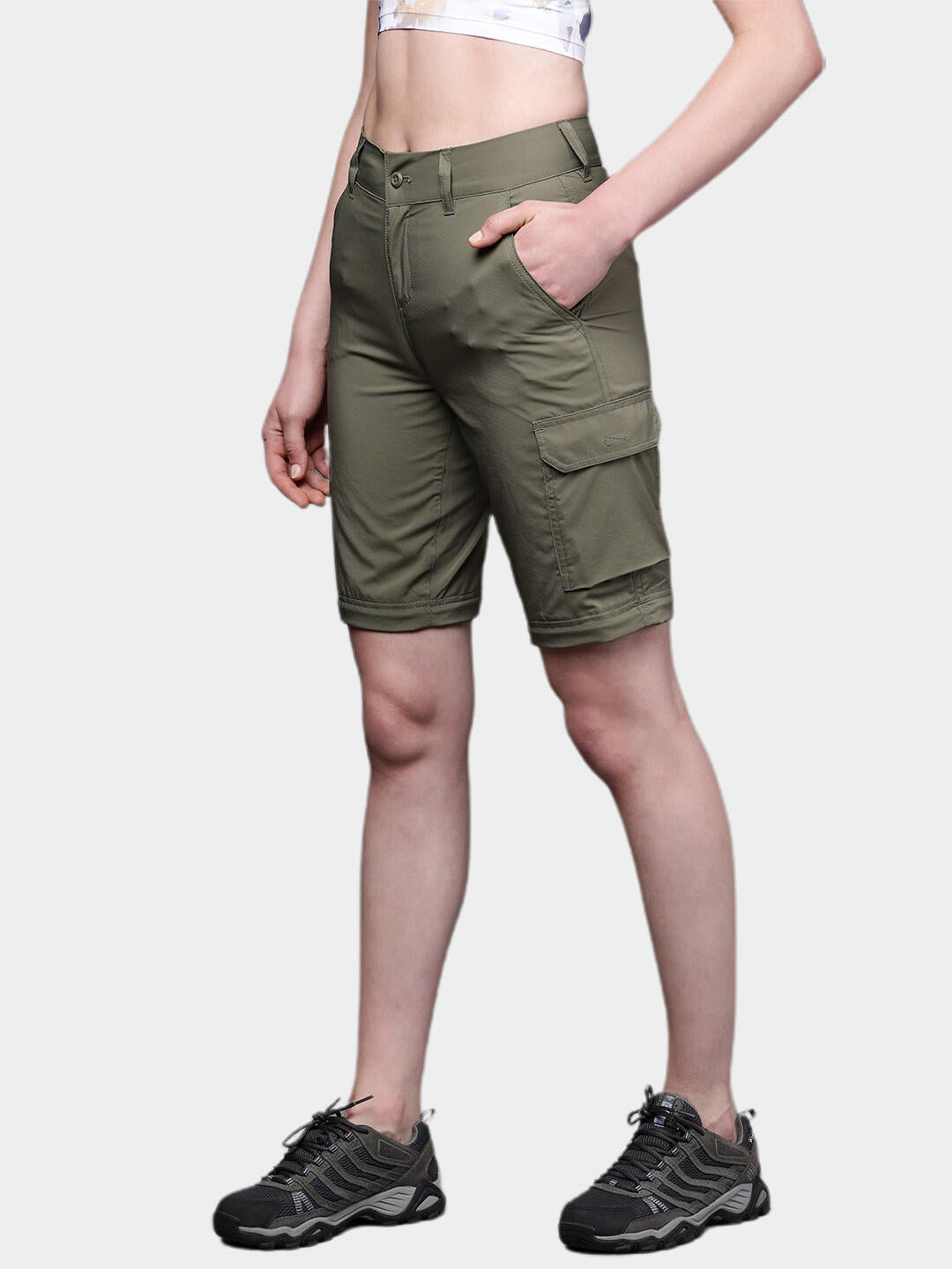 Columbia Women Green Silver Ridge Utility Convertible Pant