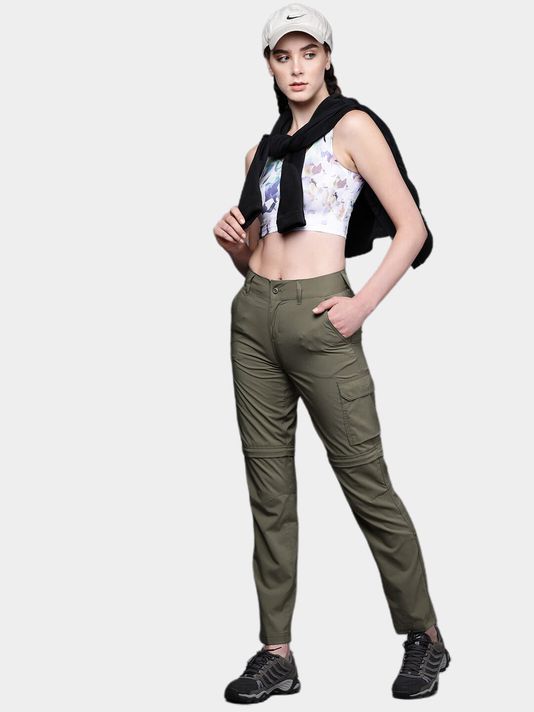 Columbia Women Green Silver Ridge Utility Convertible Pant