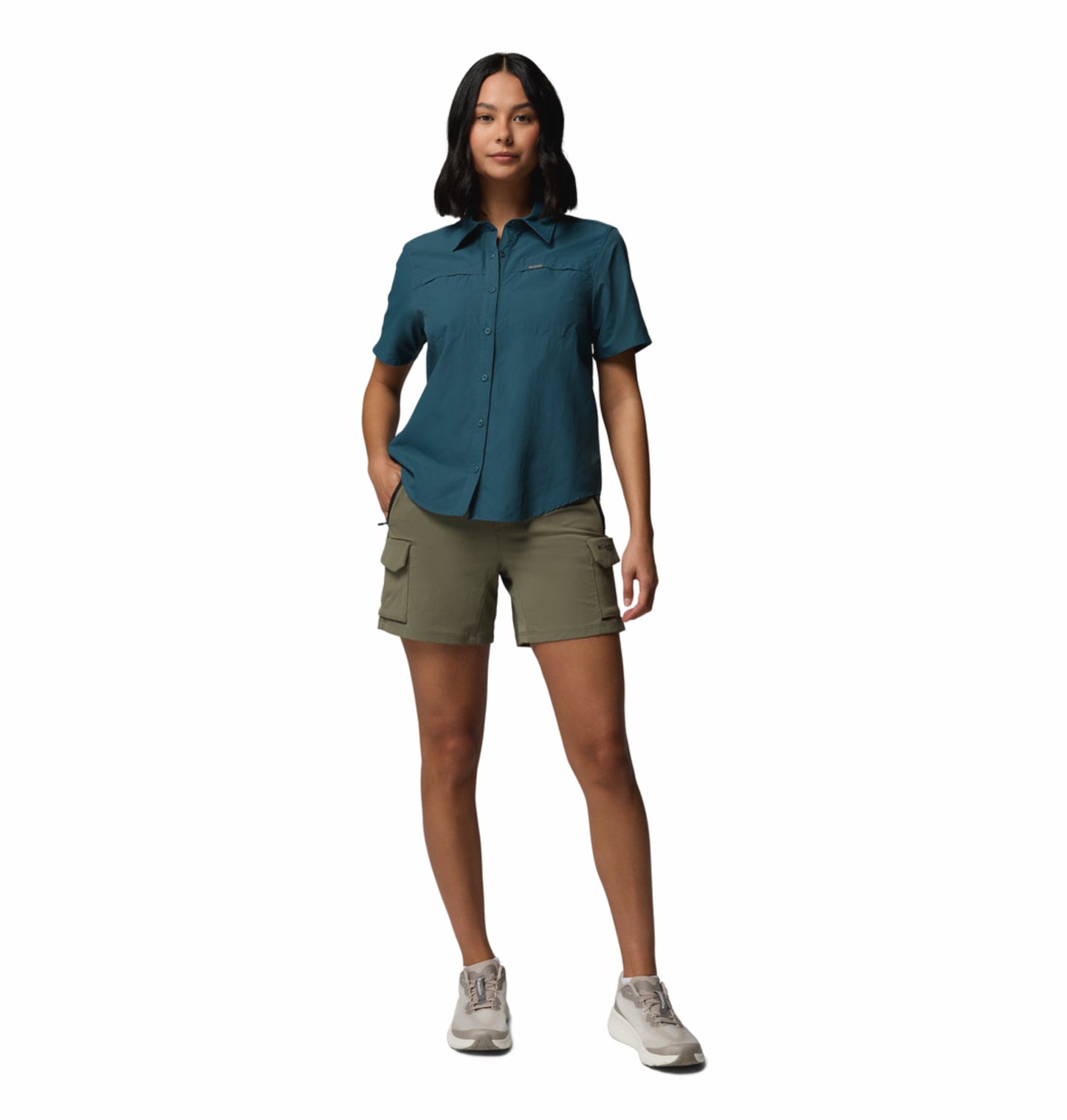 Columbia Women Blue Omni-Shade Silver Ridge 3.0 Short Sleeve Shirt