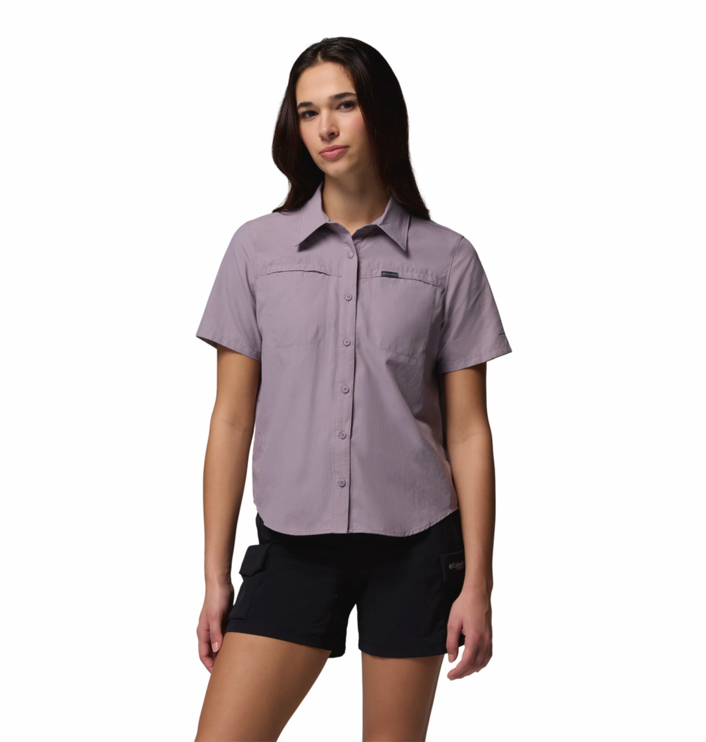 Columbia Women Purple Omni-Shade Silver Ridge 3.0 Short Sleeve Shirt