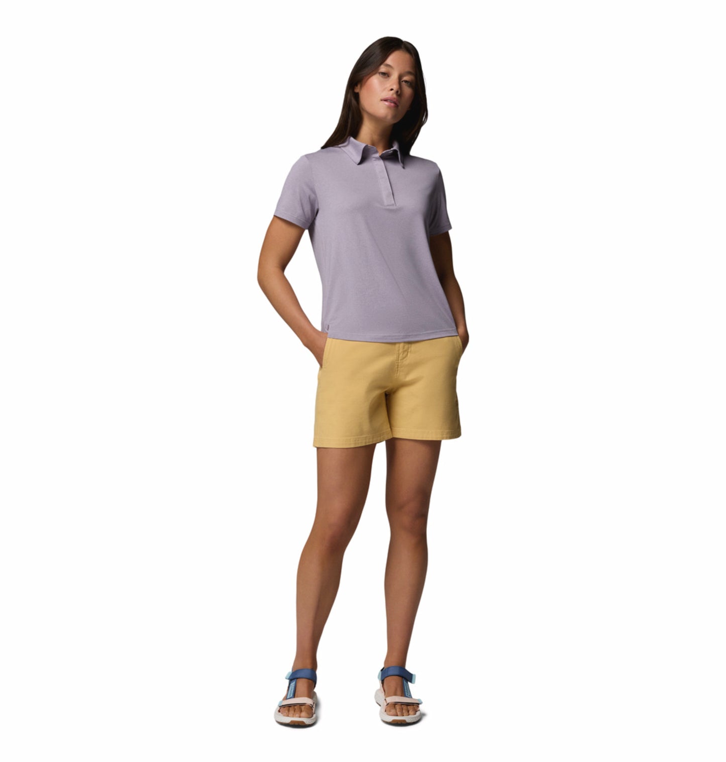 Columbia Women’s Purple Omni-Shade Parsons Point Polo Shirt for Sun Protection