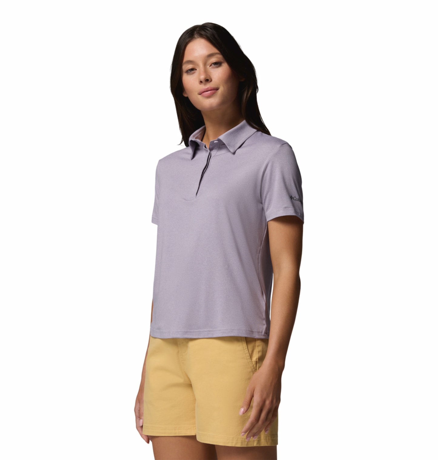 Columbia Women’s Purple Omni-Shade Parsons Point Polo Shirt for Sun Protection