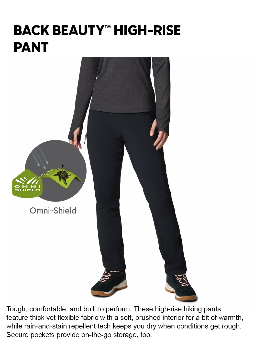 Columbia Women Black Omni-Shield Back Beauty Pant