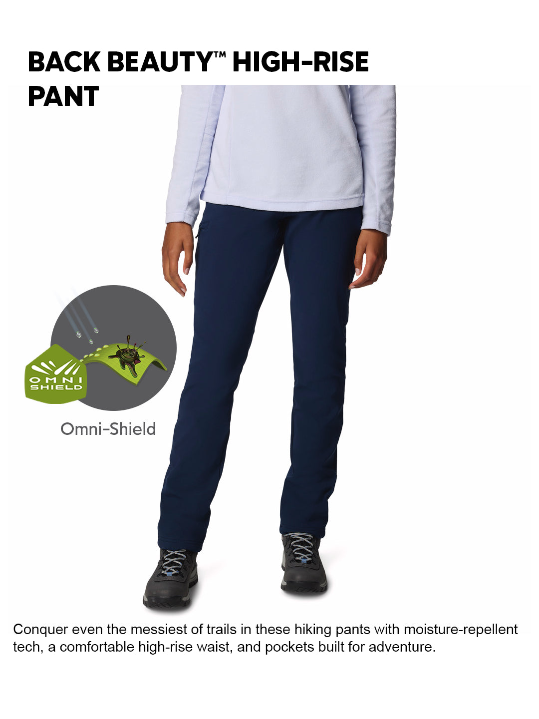 Columbia Women Navy Blue Omni-Shield Back Beauty Pant