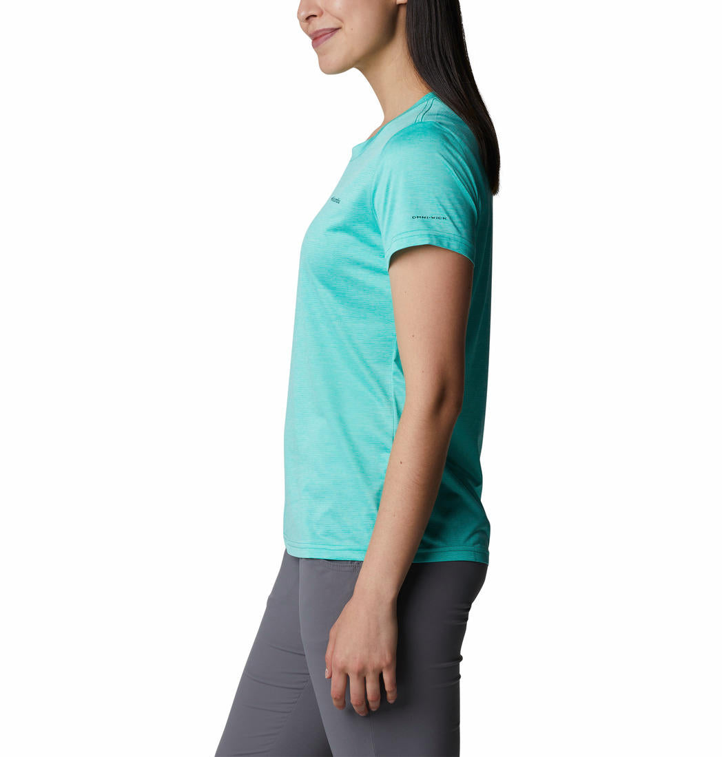 Columbia Women Green Columbia Hike SS Crew T-Shirt