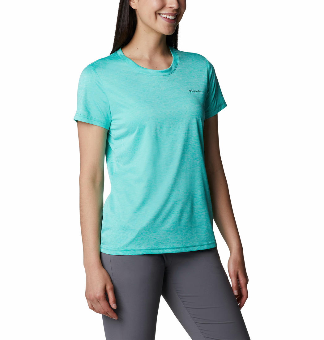 Columbia Women Green Columbia Hike SS Crew T-Shirt
