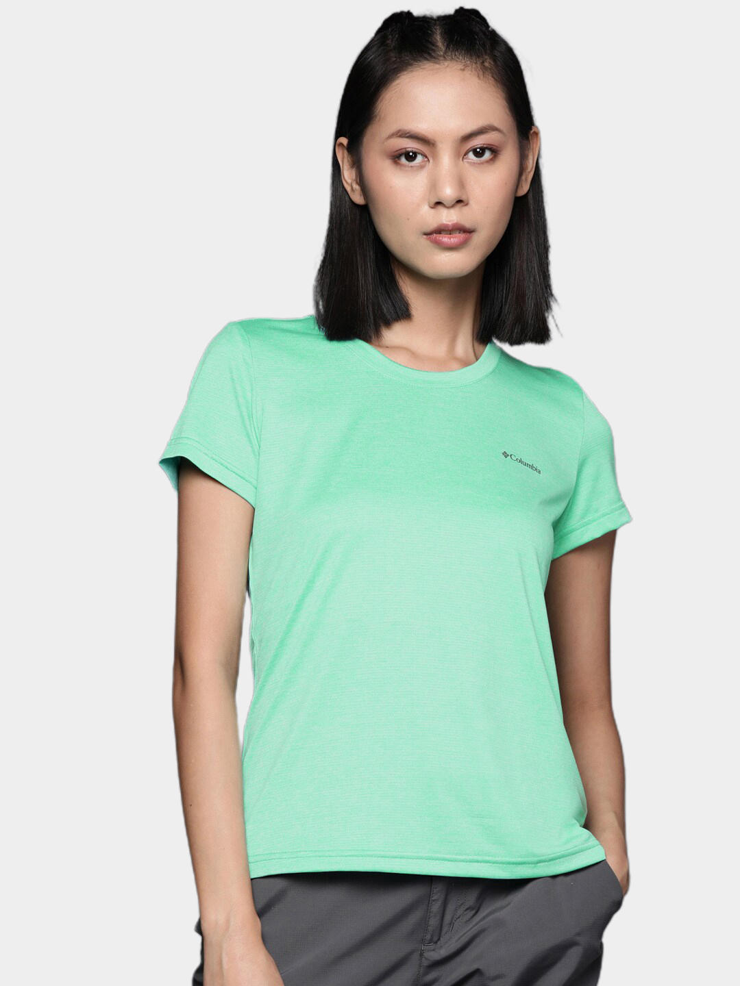 Columbia Women Green Columbia Hike SS Crew T-Shirt