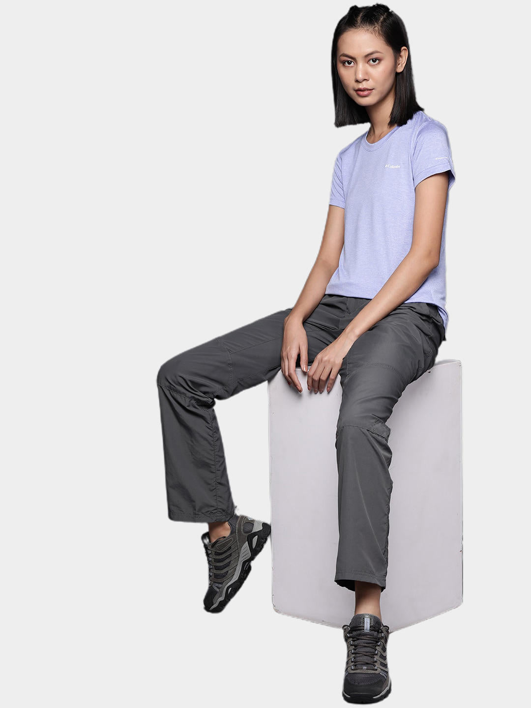 Columbia Women Purple Columbia Hike SS Crew T-Shirt