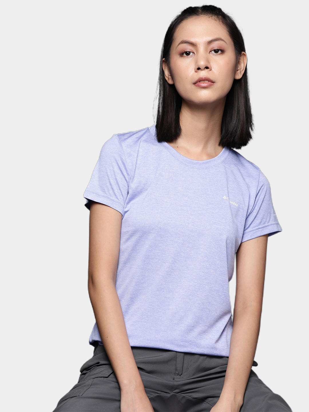 Columbia Women Purple Columbia Hike SS Crew T-Shirt