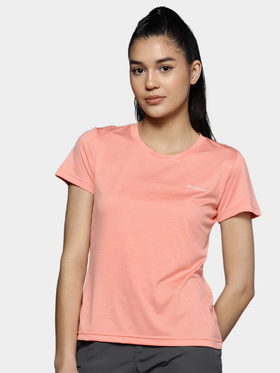 Columbia Women Peach Columbia Hike SS Crew T-Shirt