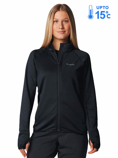 Columbia Women’s Omni-Wick Triple Canyon Grid Black Fleece Jacket