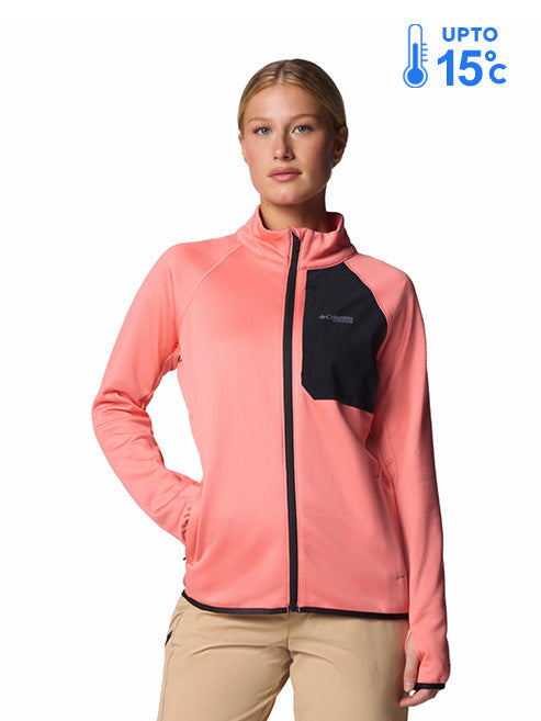 Columbia Women Pink Omni-Wick Triple Canyon Grid Fleece Jacket