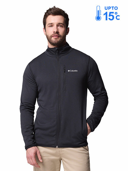 Columbia Men Black Omni-Wick Essential Hike Grid Fleece Jacket (Plus Size)