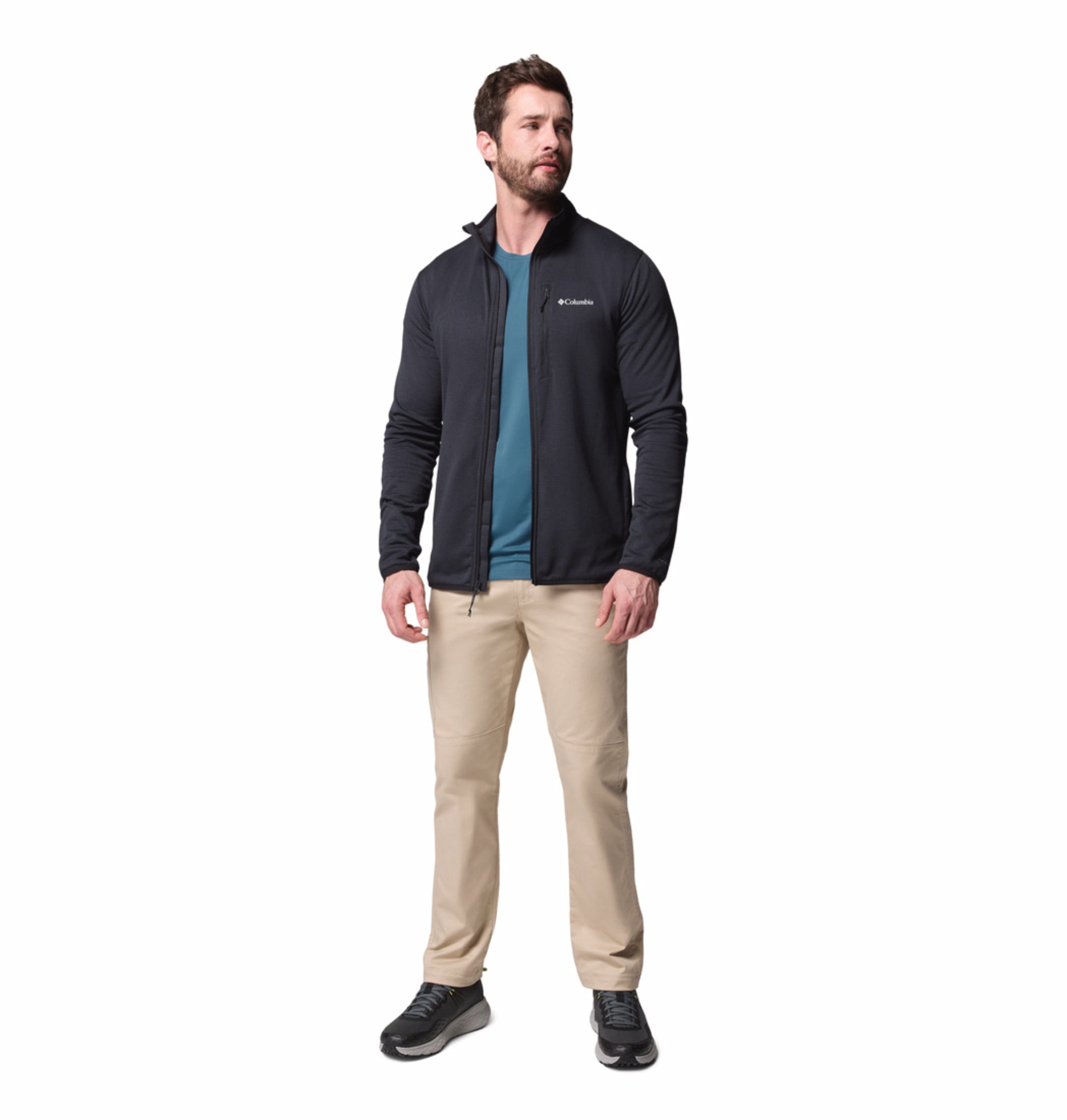 men black omni wick essential hike grid fleece jacket plus size