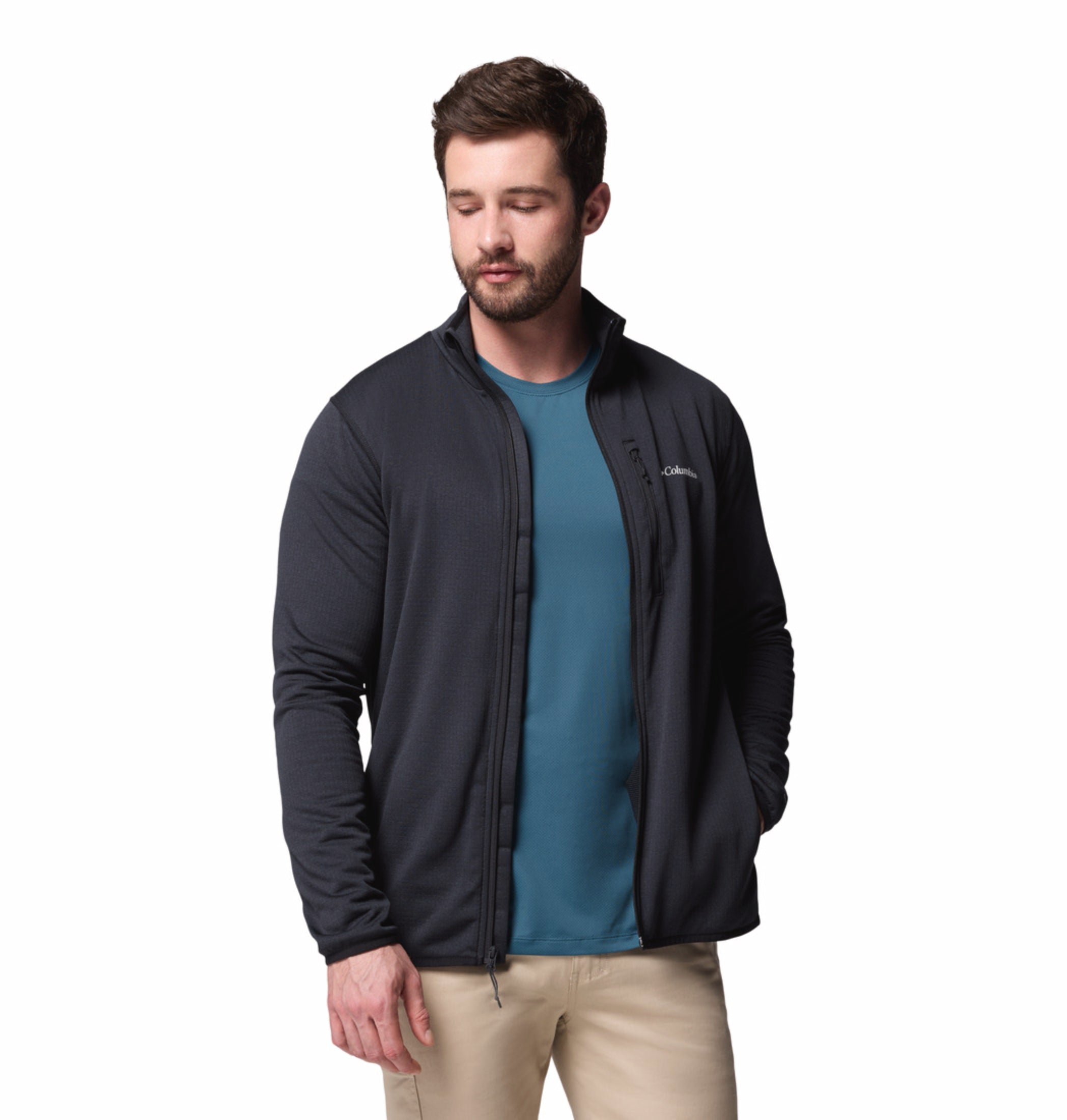 men black omni wick essential hike grid fleece jacket plus size