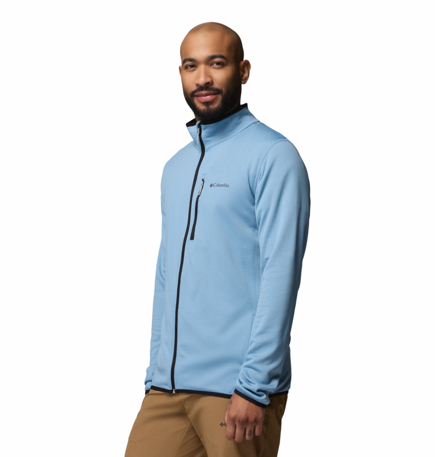 men blue omni wick essential hike grid fleece jacket plus size