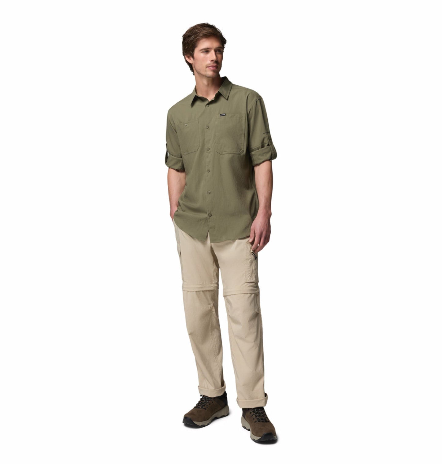 men green omni shade silver ridge utility ii long sleeve shirt plus size