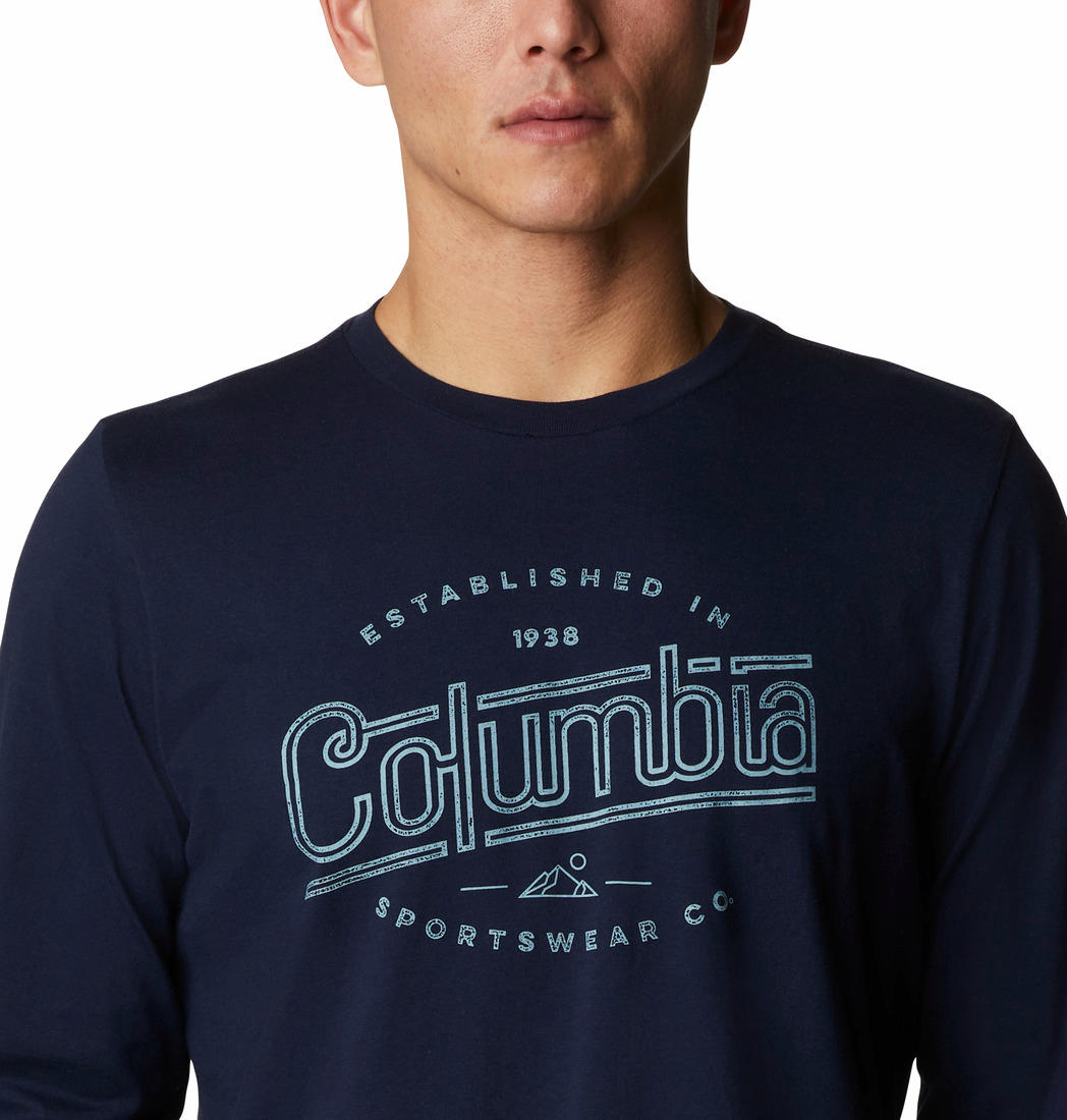Columbia Men Blue Brighton Woods Graphic Long Sleeve