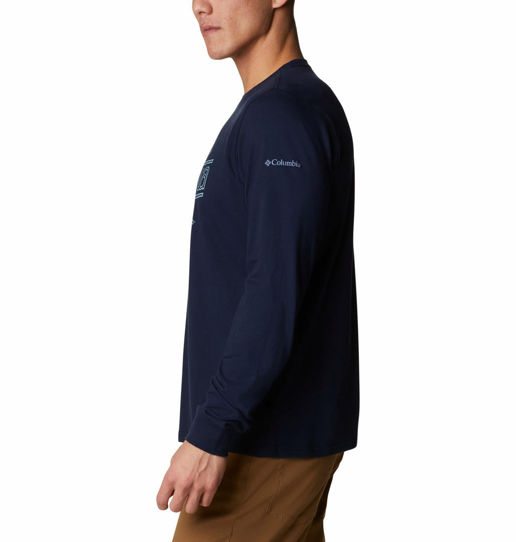 Columbia Men Blue Brighton Woods Graphic Long Sleeve