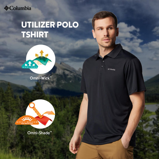 Columbia Men Black Utilizer Polo T-Shirt