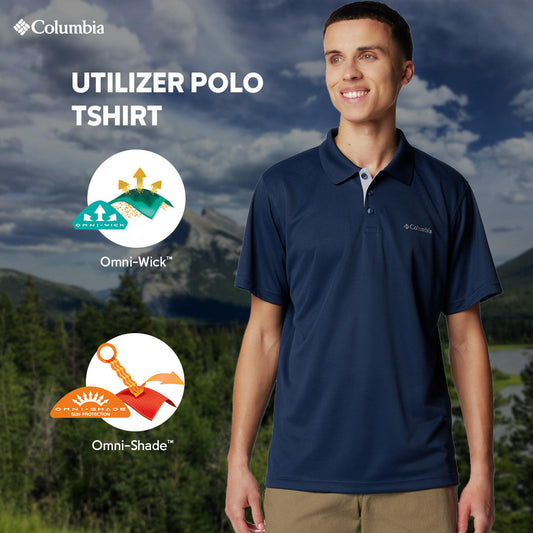 Columbia Mens Blue Utilizer Polo