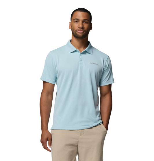 Columbia Men's Blue Omni-Shade Utilizer Polo Shirt for Sun Protection