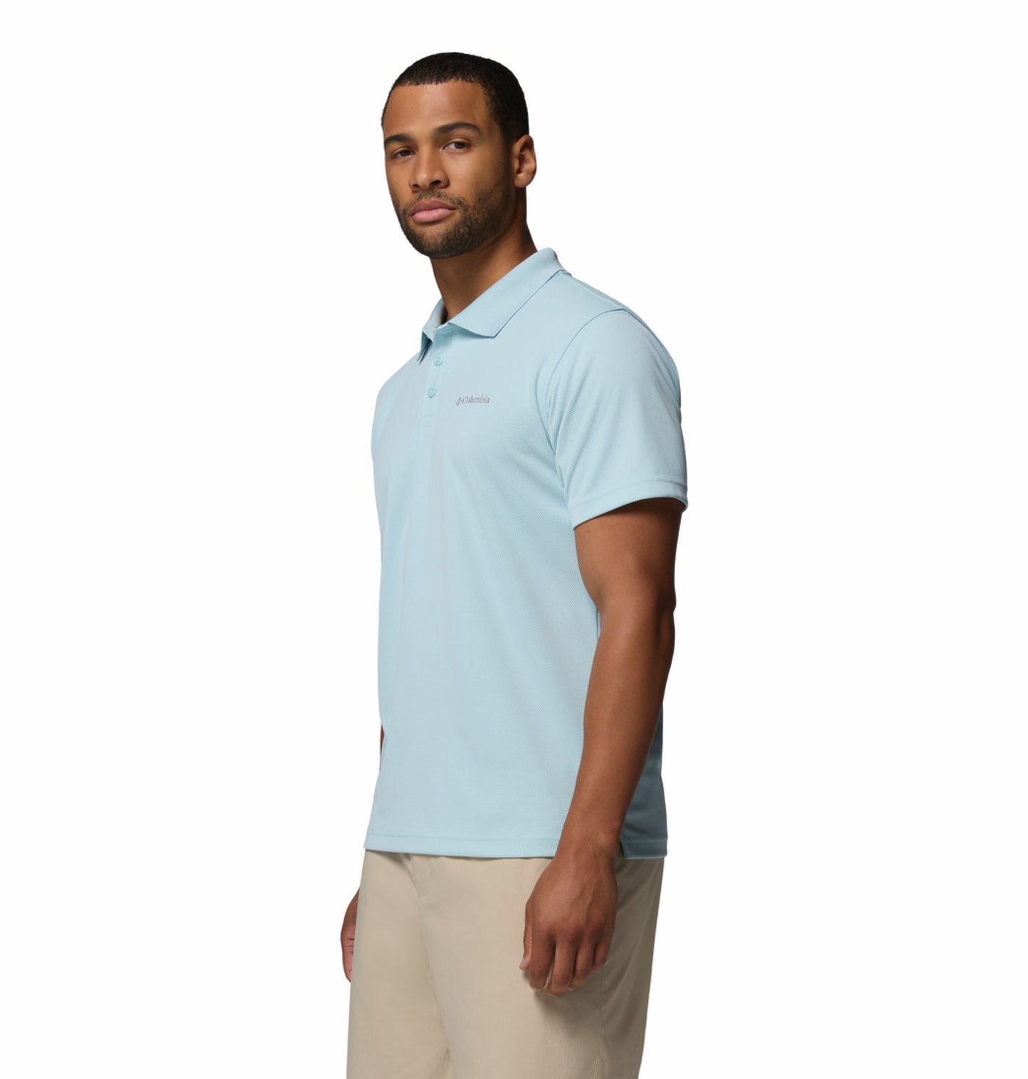 Columbia Men's Blue Omni-Shade Utilizer Polo Shirt for Sun Protection