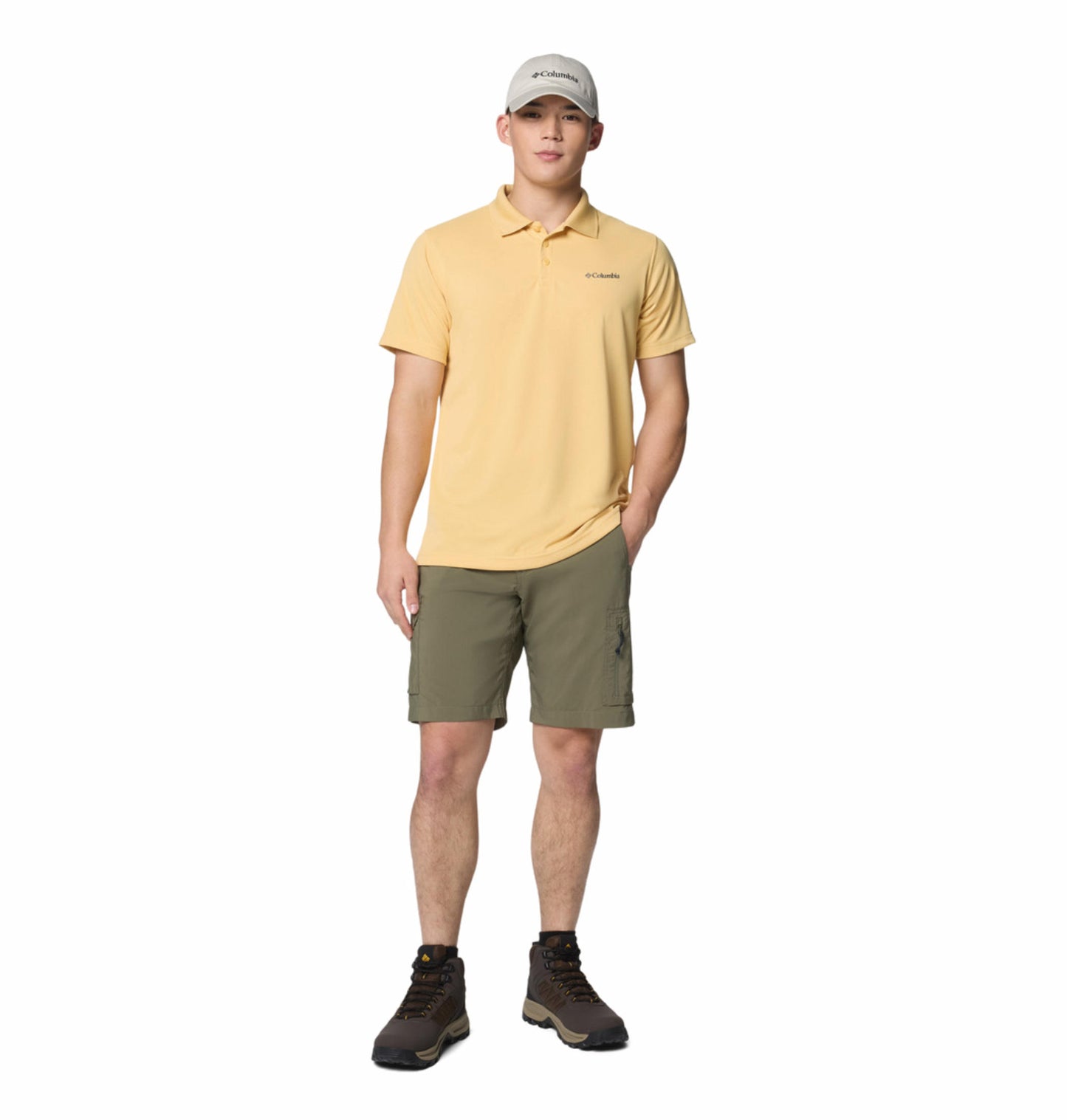 Columbia Mens Yellow Omni-Wick Utilizer Polo Tshirt