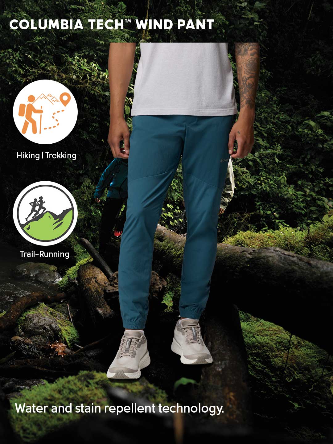 Columbia Men Blue Omni-Shield Tech Wind Pant