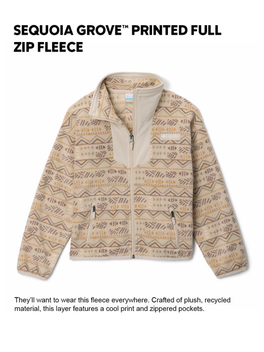 Columbia Kids Unisex Beige Sequoia Grove Printed Fleece Jacket