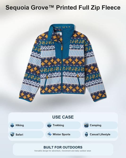 kids unisex blue sequoia grove fleece jacket