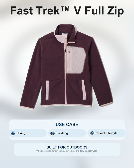 kids unisex red fast trek v fleece jacket