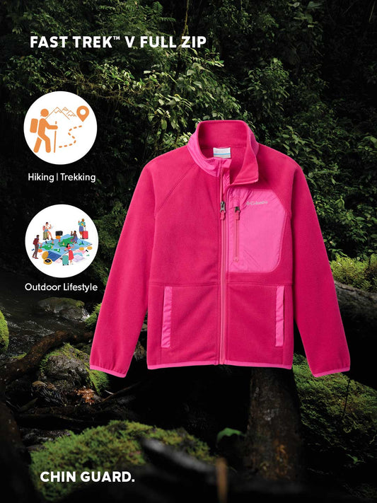 Columbia Kids Unisex Pink Fast Trek V Fleece Jacket
