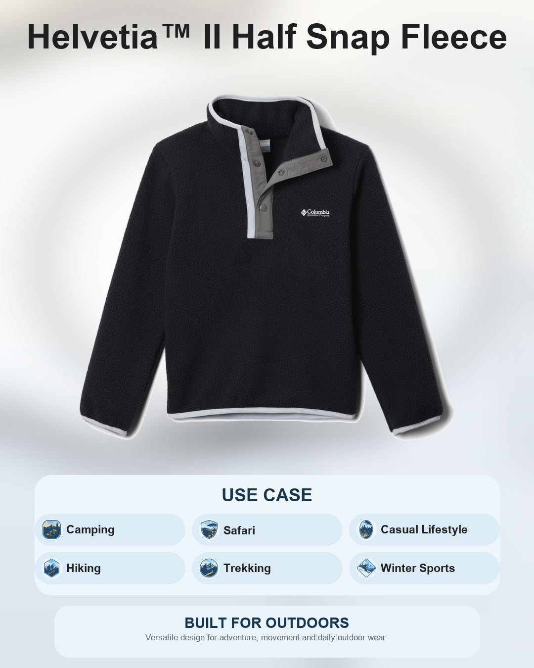 kids unisex black helvetia ii pullover