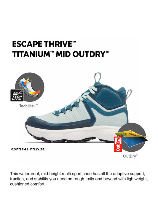 Columbia Women Blue OutDry Escape Thrive Titanium Mid Shoes (Fully Waterproof)