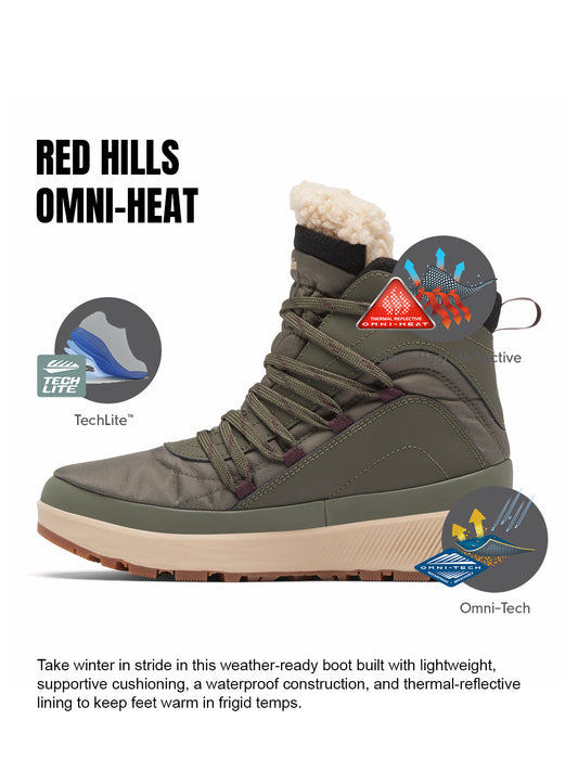 Columbia Women Green Omni-Heat Reflective Red Hills Mid Shoes