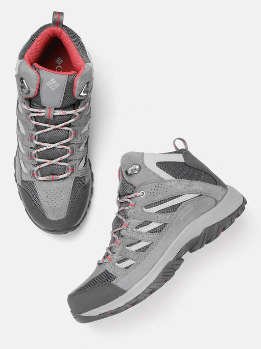 Columbia Women Grey Crestwood Mid Water Resistant Shoes