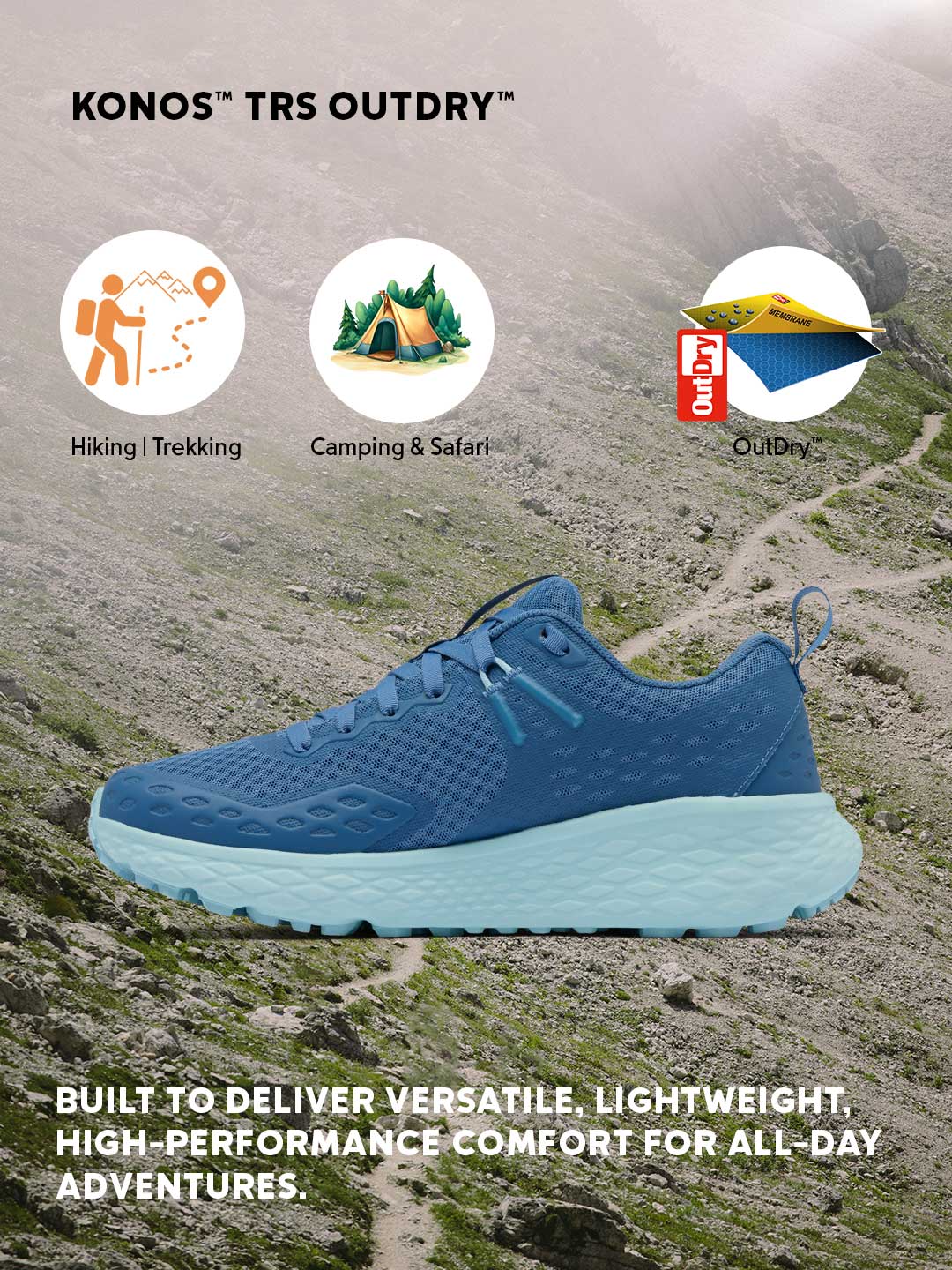 Columbia Women Blue OutDry Konos TRS Hiking & Trekking Shoes (Fully Waterproof)