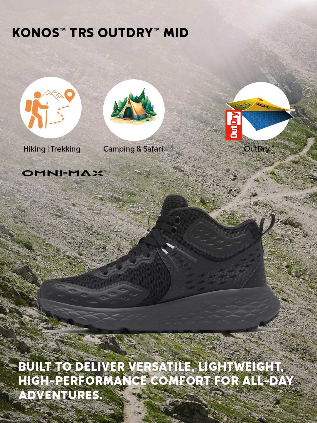 Columbia Women Black OutDry Konos TRS Hiking & Trekking Shoes (Fully Waterproof)