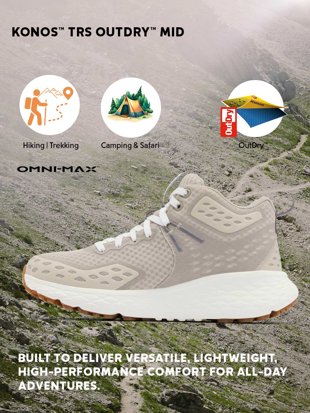 Columbia Women Beige OutDry Konos TRS Hiking & Trekking Shoes (Fully Waterproof)