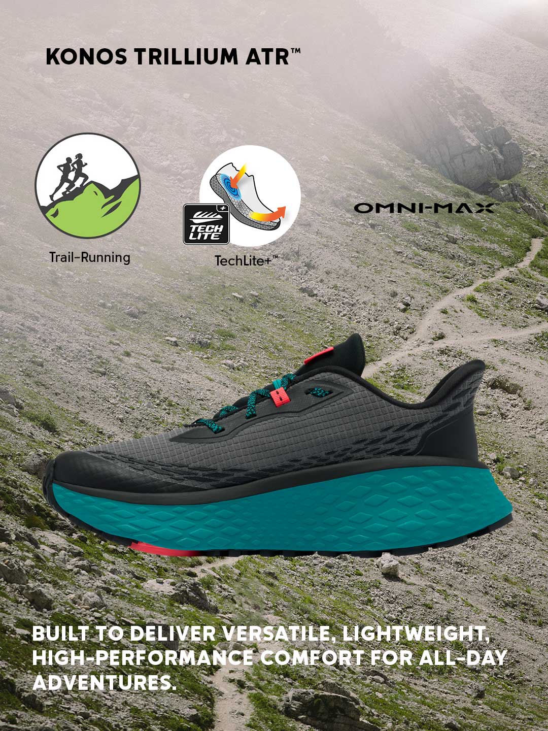 Columbia Women Grey Omni-Max Konos Trillium ATR Trail Running Shoes