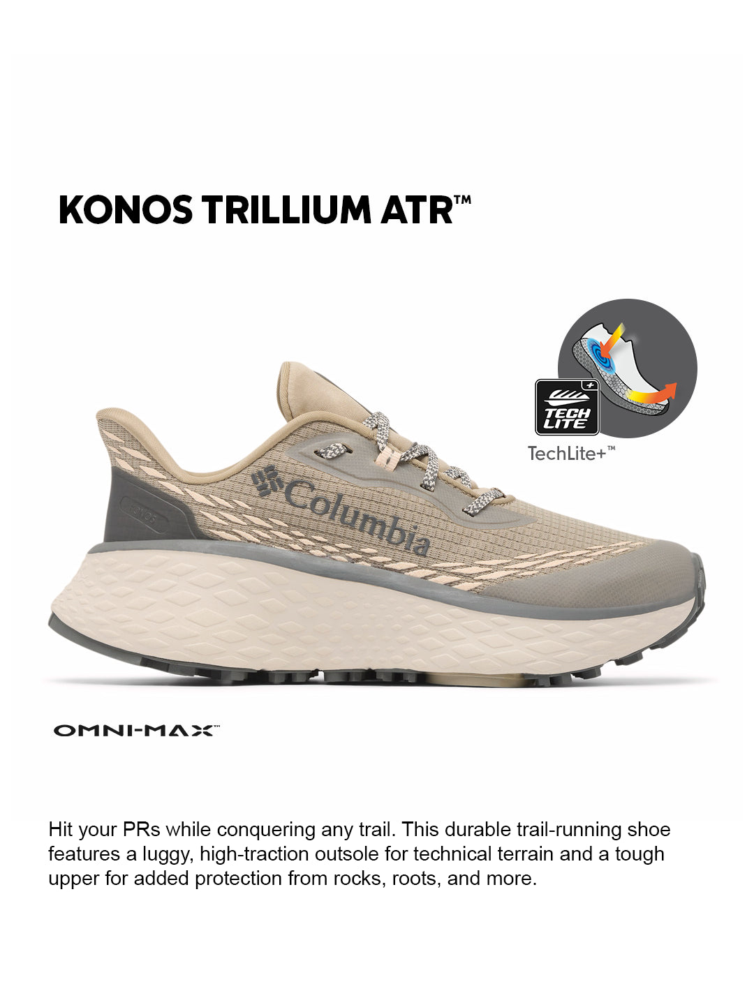 Columbia Women Beige OmniMax Konos Trillium ATR Trail Running Shoes