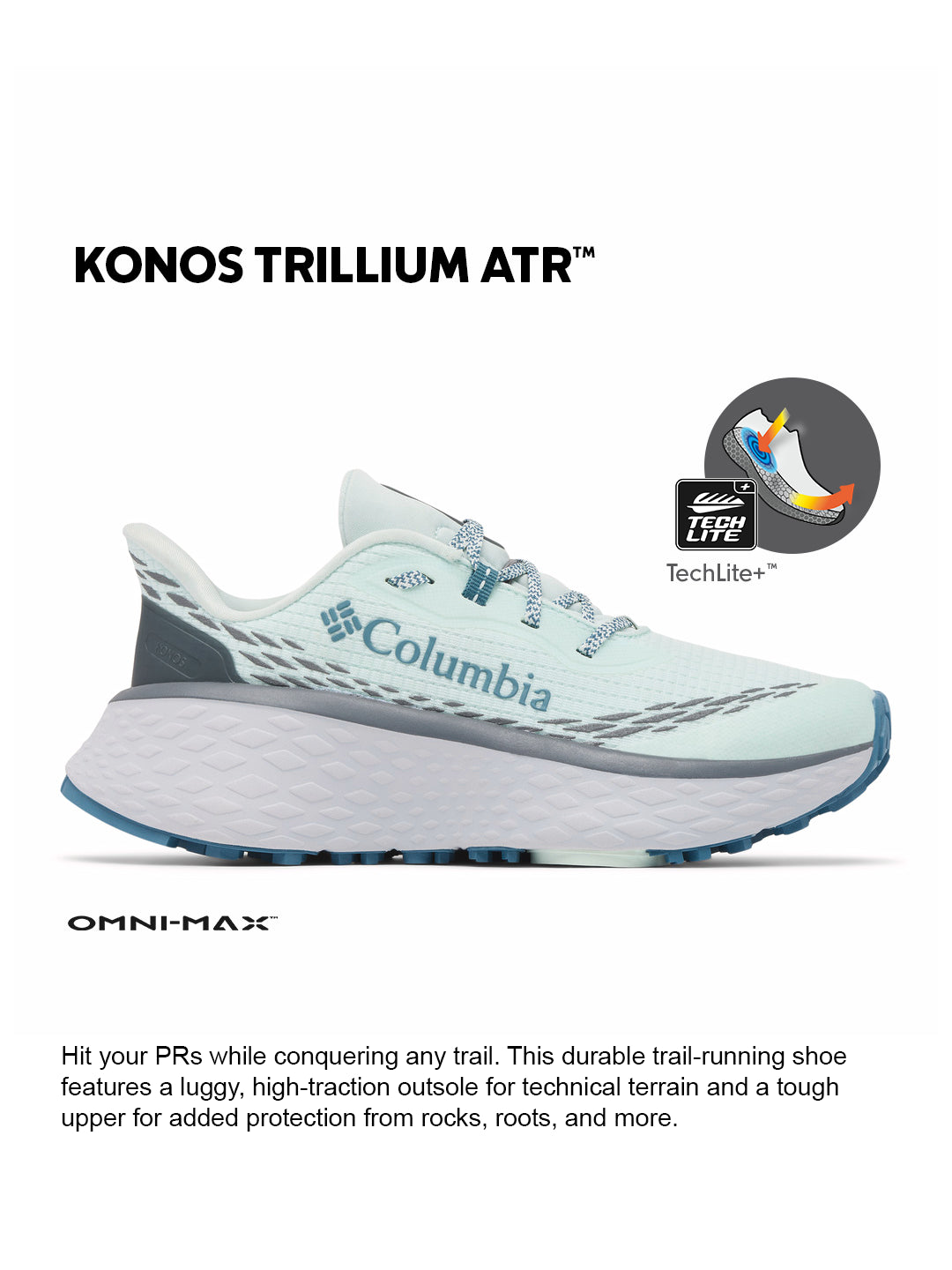 Columbia Women Blue OmniMax Konos Trillium ATR Trail Running Shoes