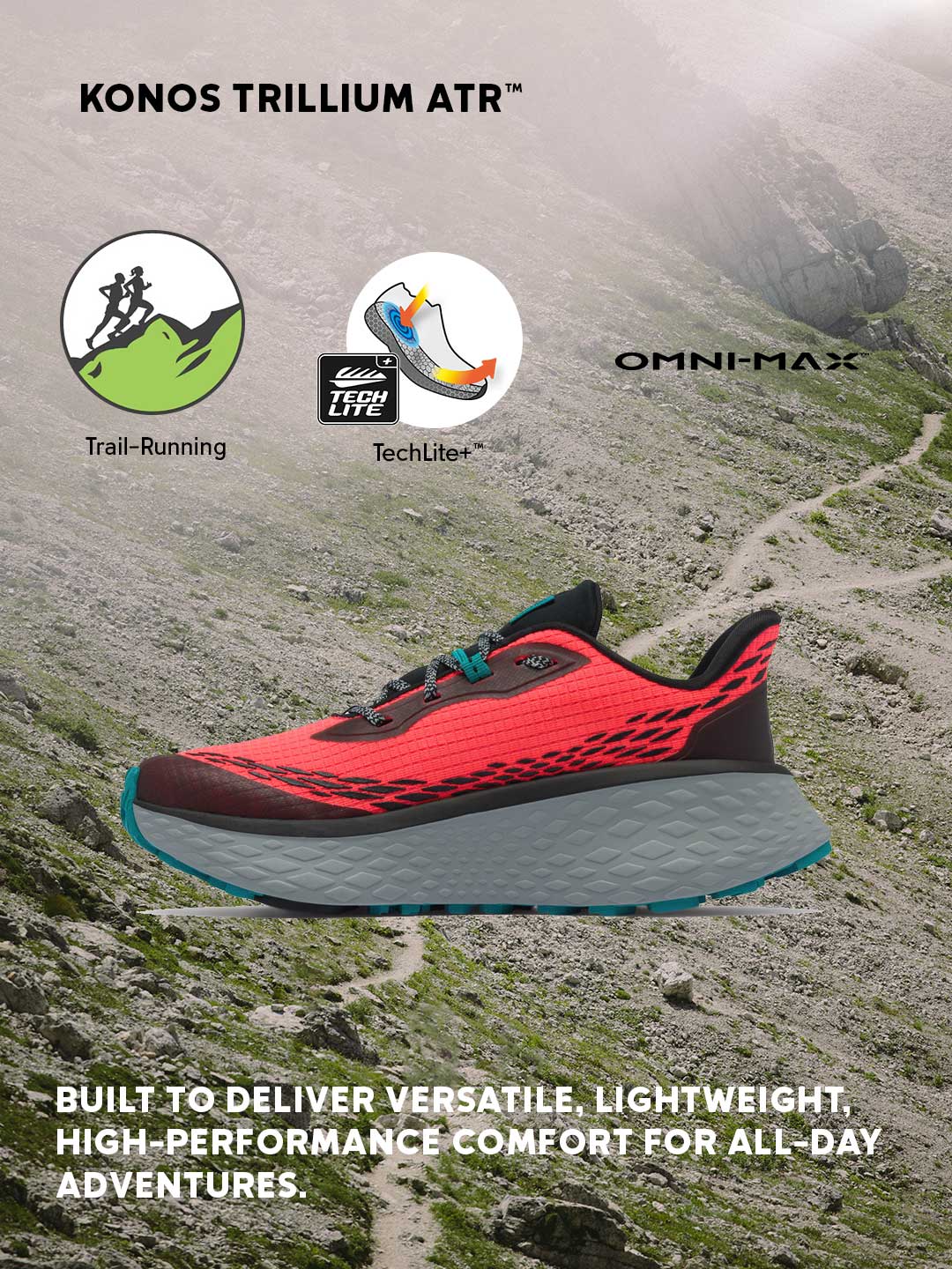 Columbia Women Red Omni-Max Konos Trillium ATR Trail Running Shoes