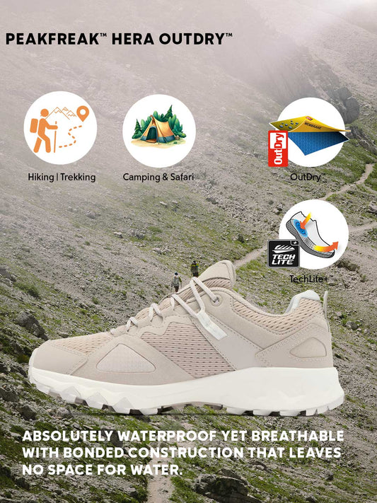 Columbia Women Beige OutDry Peakfreak Hera Hiking & Trekking Shoes (Fully Waterproof)